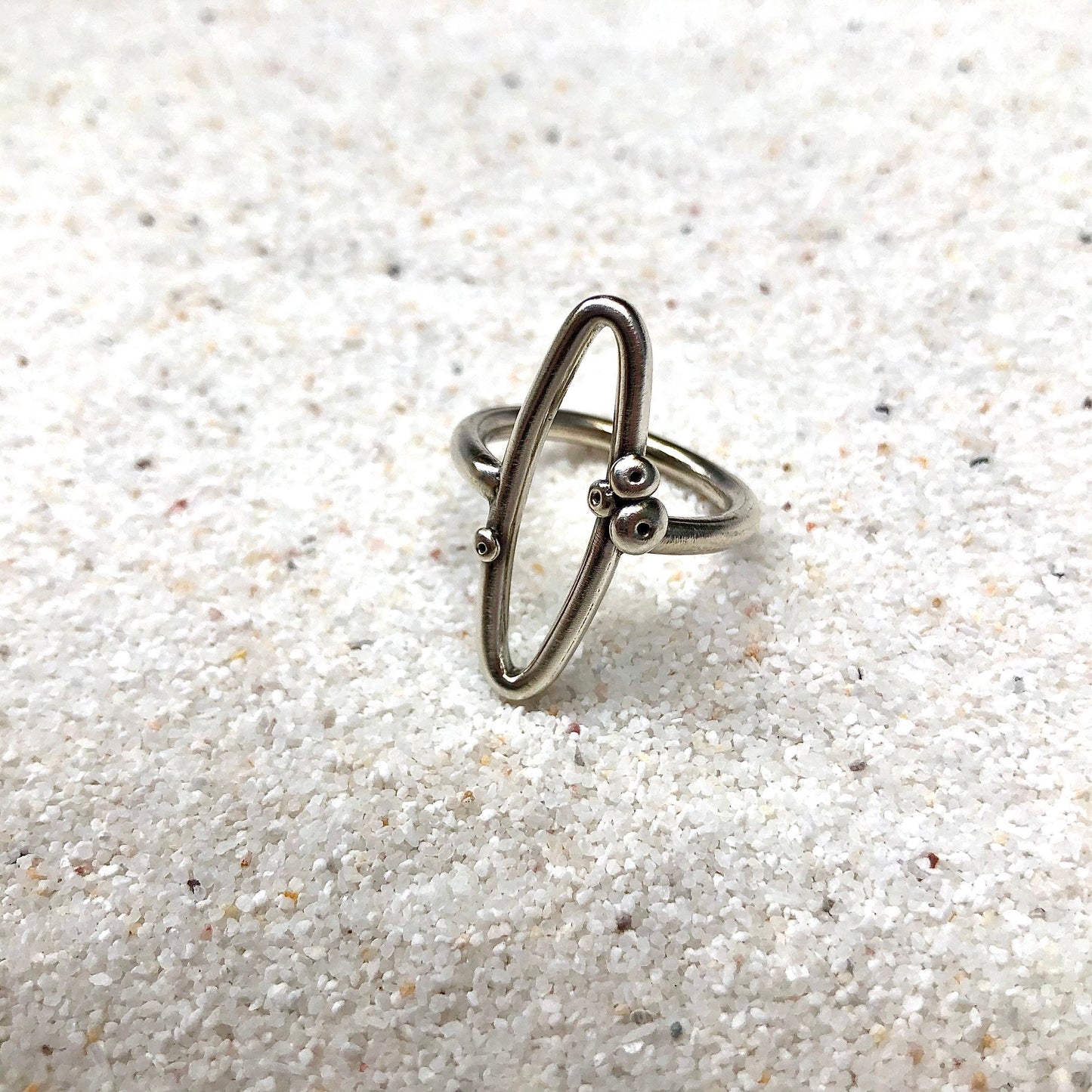 Oval Barnacle Ring / sterling silver oval ring